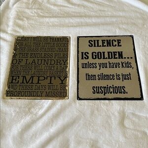 Decorative Laundry Room Wall Signs - Black and Gold